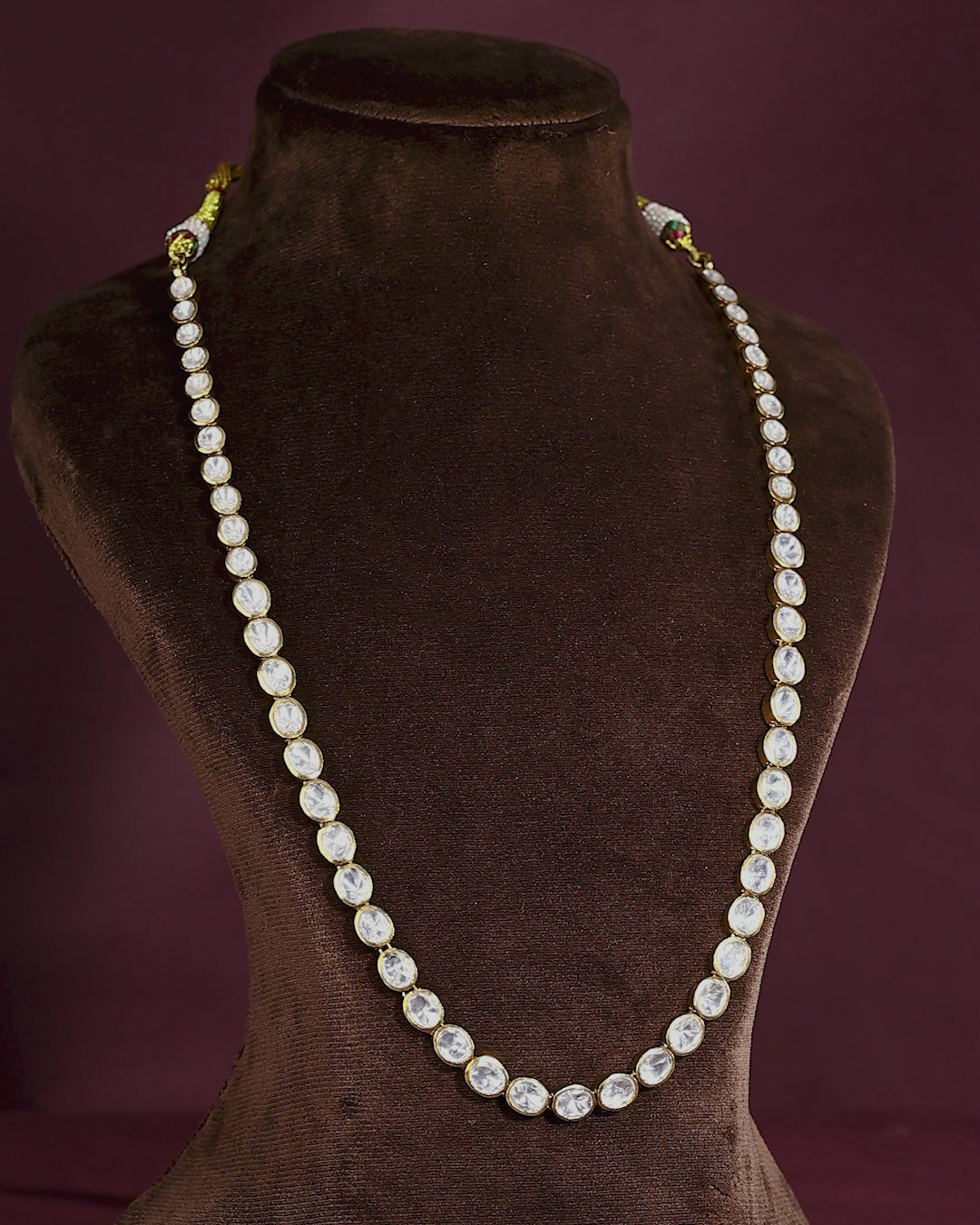 Silver Single Layer CZ Polki-Style Necklace