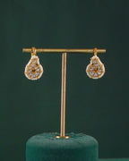 92.5 Silver Polki-Style Drop Earrings