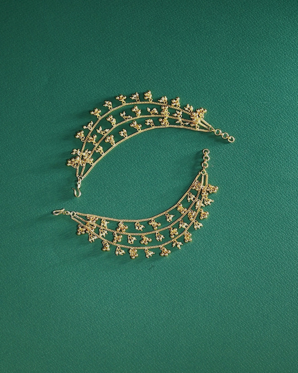 Silver 3-Layer Gold Plated Ear Chains