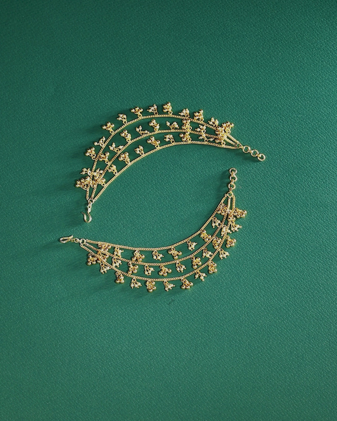 Silver 3-Layer Gold Plated Ear Chains