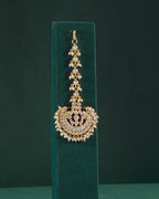 Regal Polki Pattern Silver Maang Tikka with CZ