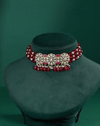 Silver Floral Medallion Choker