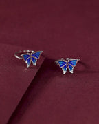 Silver Blue Wing Butterfly Toe Rings