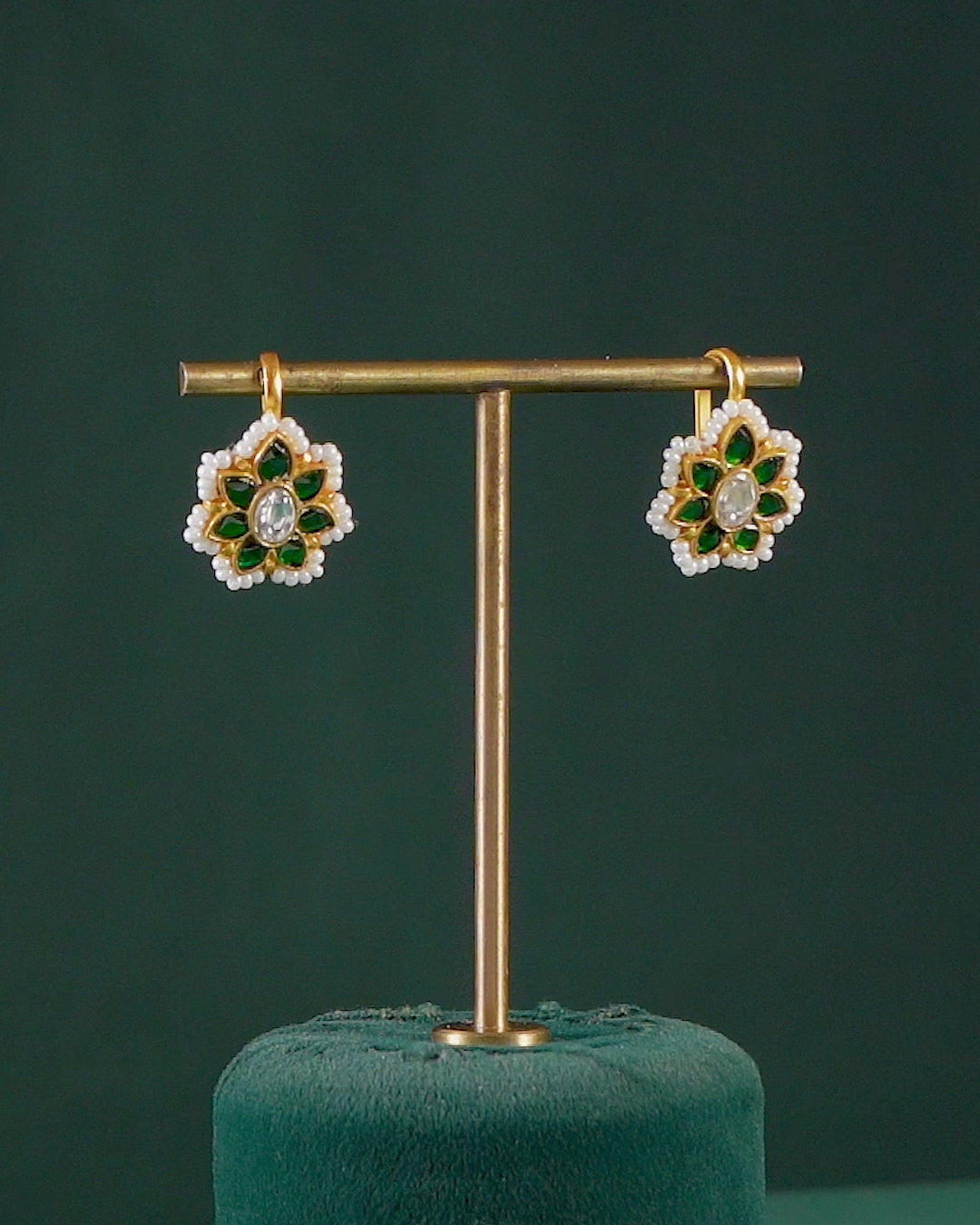 Silver Bugadi With Green Stone