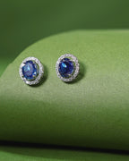 Royal Blue Sapphire-Inspired Silver Studs