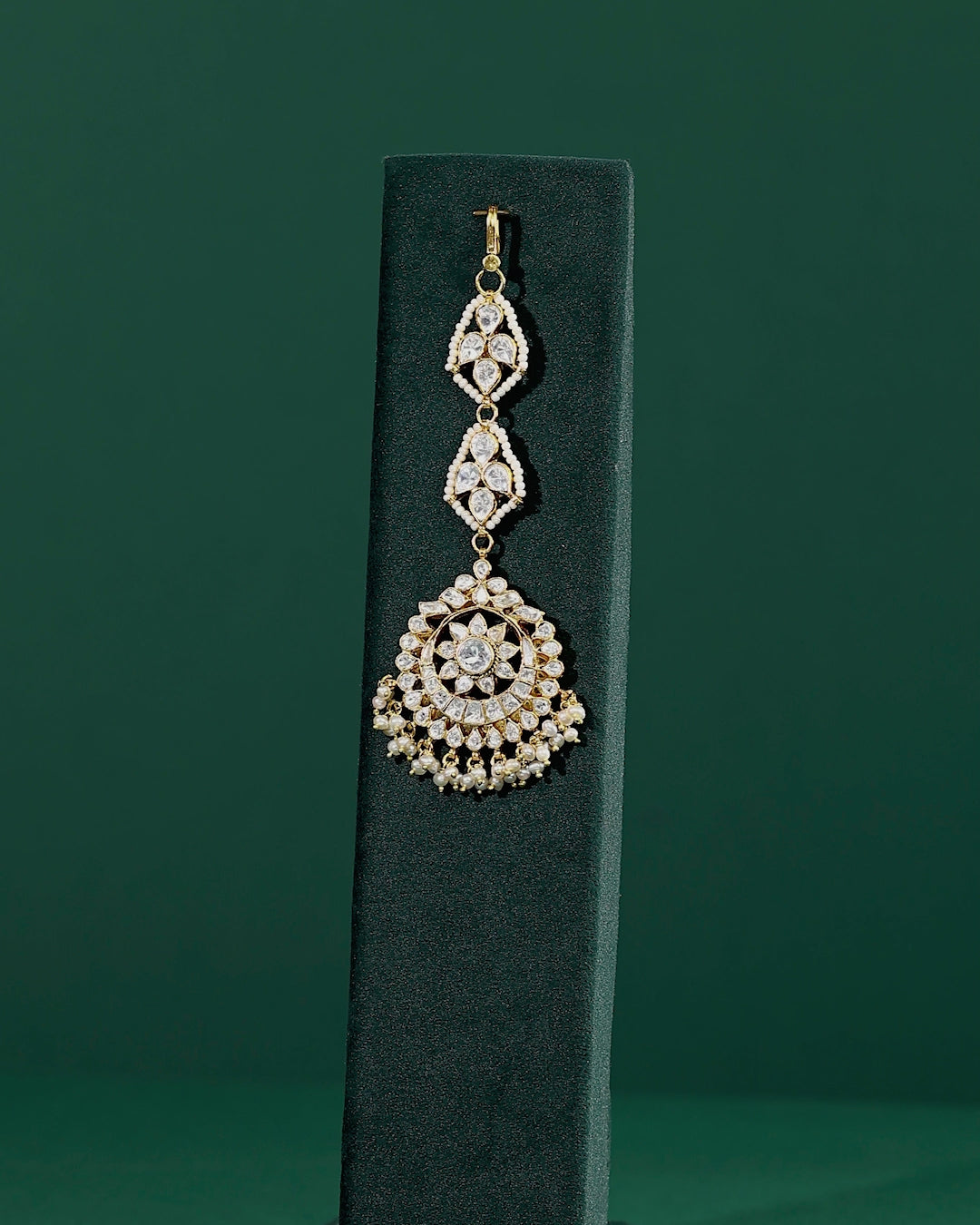 92.5 Silver Polki Pattern Maang Tikka